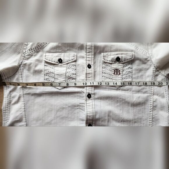 Roar Signature Edition White Stitch Button-up Dress Shirt Men's Medium - Picture 6 of 7